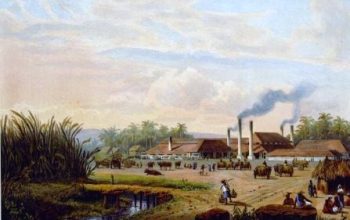 Lukisan pabrik gula Pangkah pada tahun 1860-an