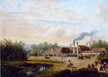 Lukisan pabrik gula Pangkah pada tahun 1860-an